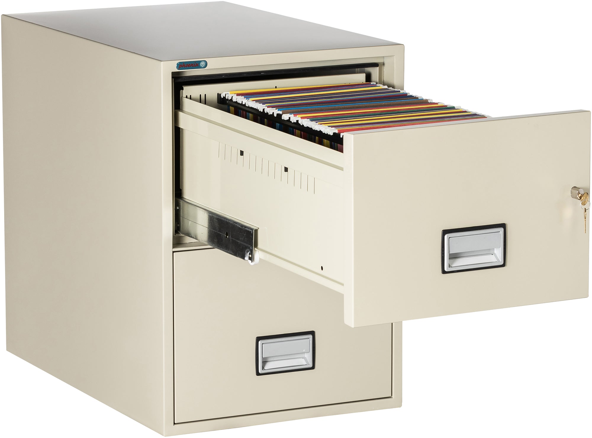 Phoenix Safe LGL2W31 31" 2 Drawer Legal Size Fire File Cabinet Putty