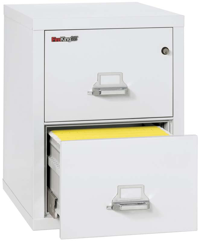 FireKing 2-1825-C Fire File Cabinet Arctic White Drawer Open Full