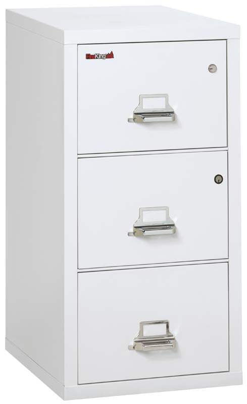 FireKing 3-2131-CSF 3 Drawer Legal Safe In A Fire File Cabinet Ivory White Top Door &amp; Second Drawer Open Arctic White