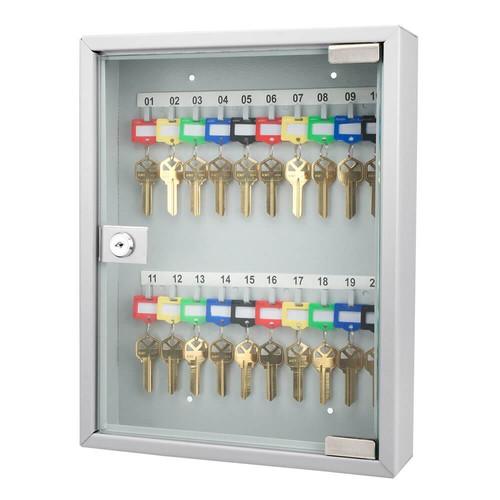 Barska CB12952 20 Keys Lock Box Grey with Glass Door - Safe and Barska CB12952 20 Keys Lock Box Grey with Glass Door - Safe and