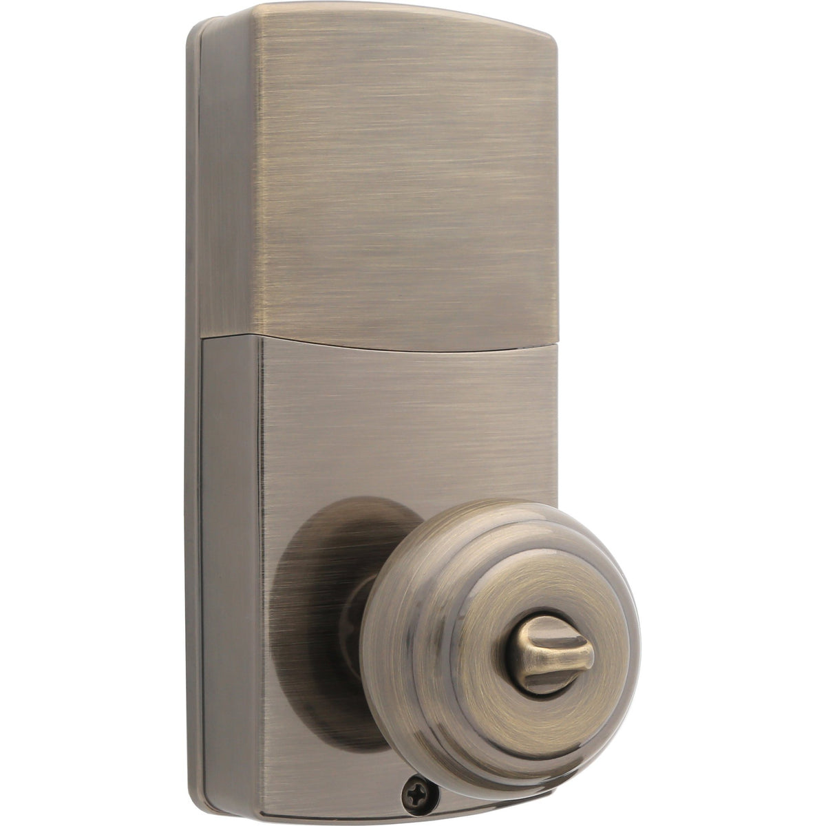 Honeywell 8732101 Electronic Entry Knob Door Lock with Keypad Antique Brass Finish Backside