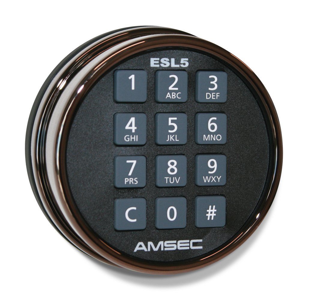 AMSEC ESL5 Illuminated Electronic Lock - Black Nickel