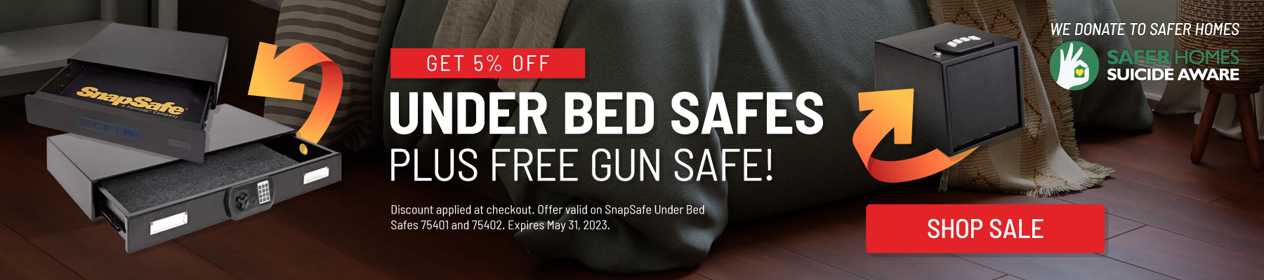 Buy a SnapSafe Under Bed Gun Safe & Get a FREE Two Handgun Safe