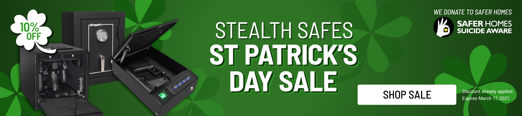 Stealth Safes St. Patrick's Day Sale - 10% Off