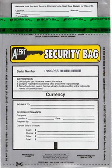 Alert 810AV-250 Bank Deposit Bag Clear 8" x 10"
