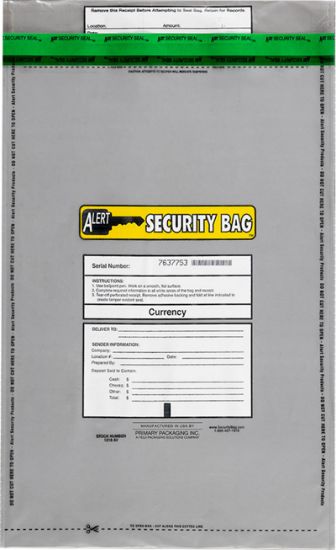 Alert 1218AV-250 Bank Deposit Bag Clear 12" x 18"