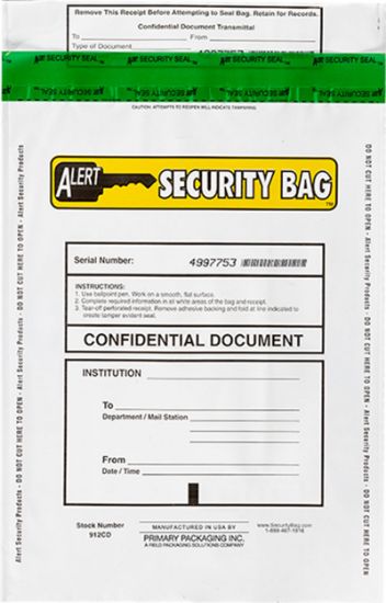 Alert 912CD-250 Confidential Documents Bag Opaque 9" x 12"