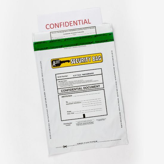 Alert 912CD-250 Confidential Documents Bag Opaque 9&quot; x 12&quot; Open