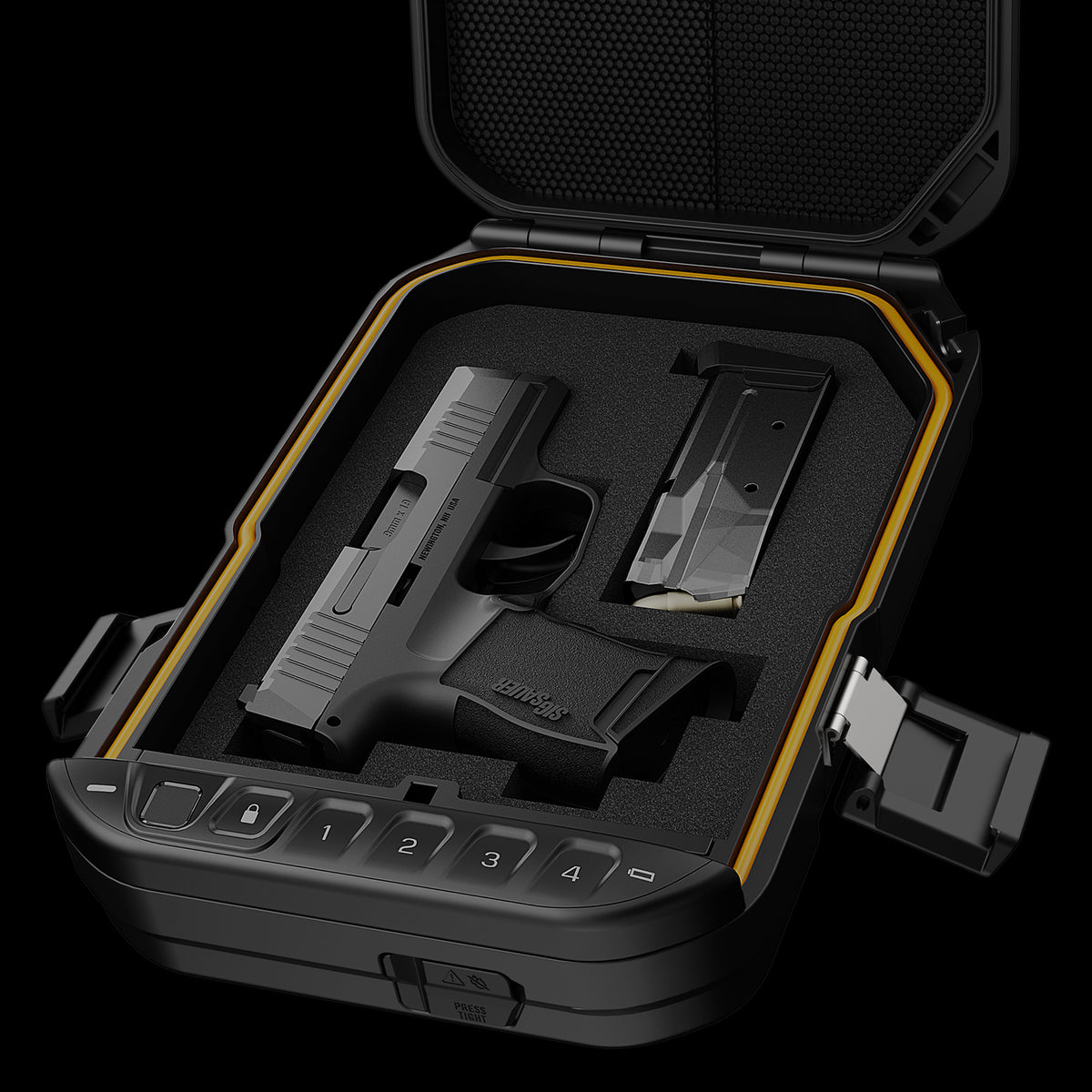 Vaultek Sig Sauer LifePod Biometric Rugged Weather Resistant Lockbox with Handgun &amp; Magazine