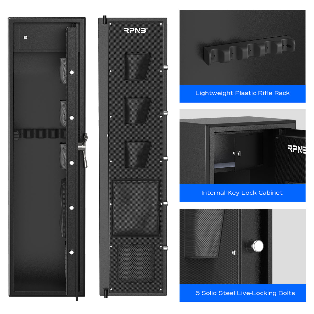 Large Gun Locker RPNB RP10FR Biometric Large 10 Gun Cabinet with Electronic Digital Loc ...