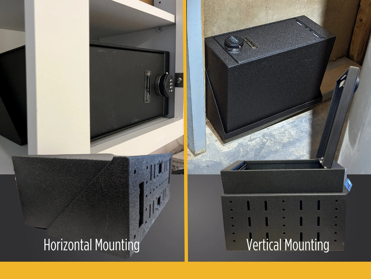 Console Vault Universal Multi-Safe - Mounted Safe Solution for Your Home Horizontal vs Vertical Mounting