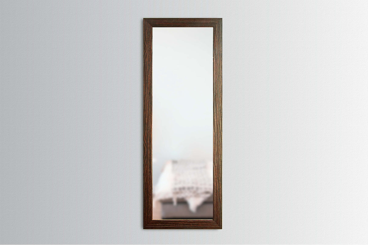 Tactical Walls 1450 Full Length Framed Concealment Mirror with Magnetic Lock Walnut Front View