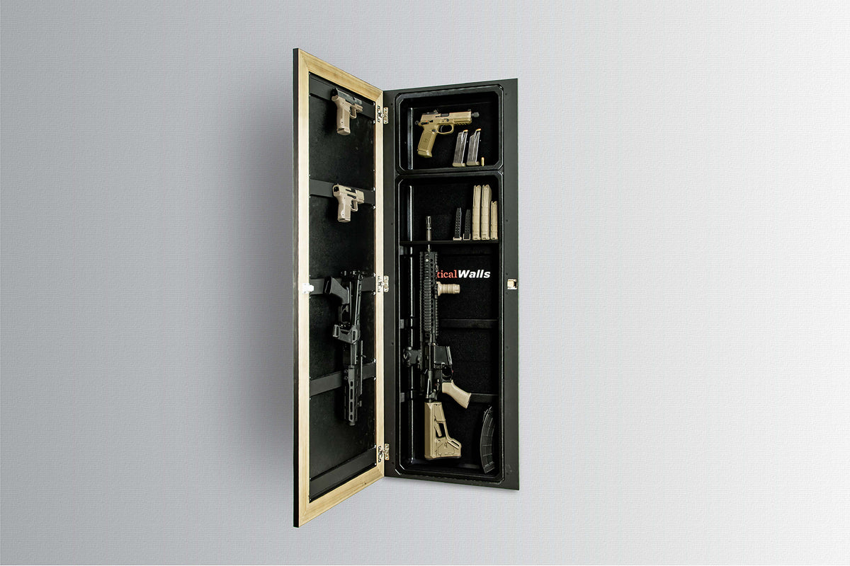 Tactical Walls 1450 Full Length Framed Concealment Mirror with Magnetic Lock Open