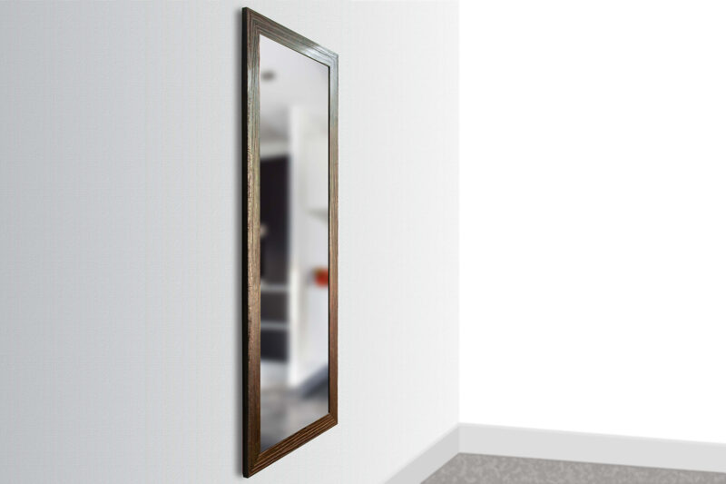 Tactical Walls 1450 Full Length Framed Concealment Mirror with Magnetic Lock Walnut Side View