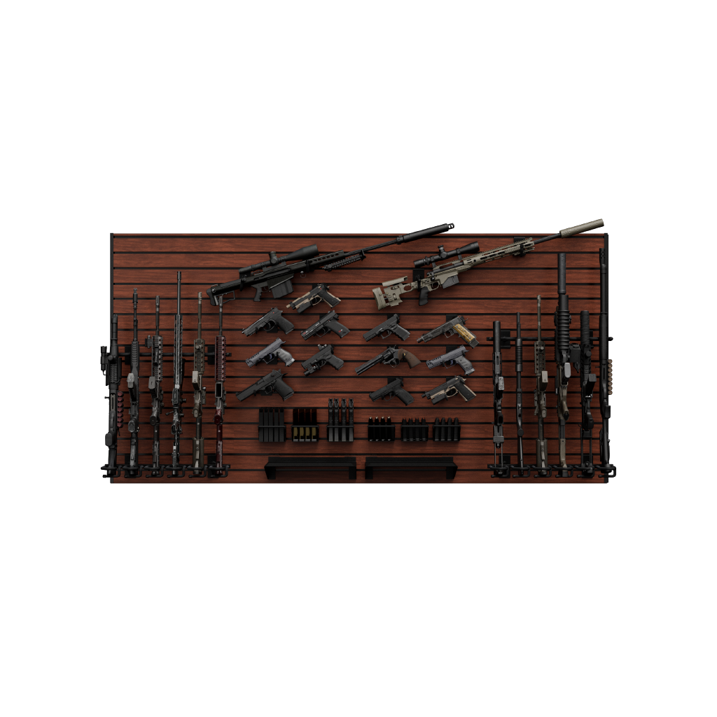 Hold up Displays Tactical Wall Display Package HD107 Black Walnut