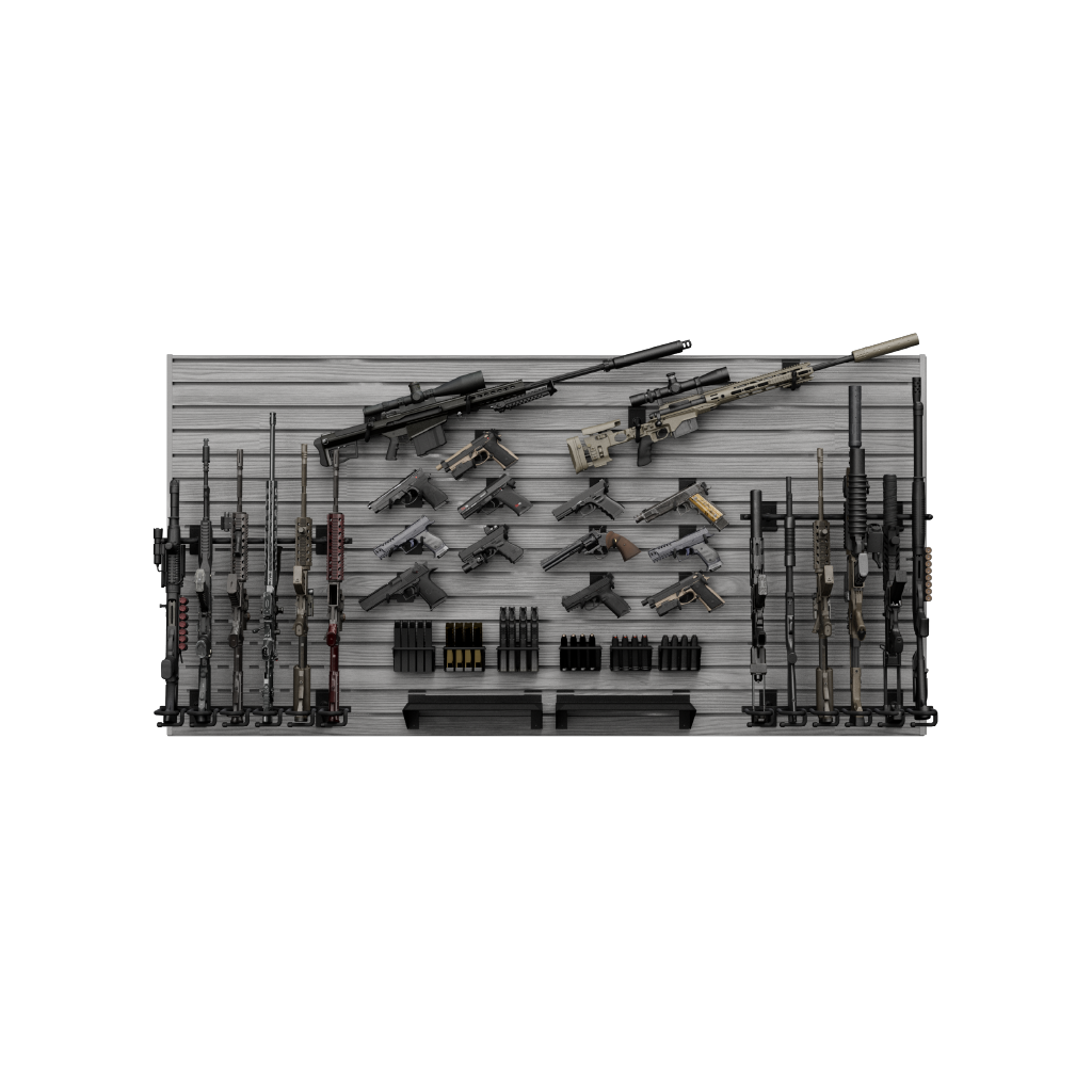 Hold up Displays Tactical Wall Display Package HD107 Gray Oak