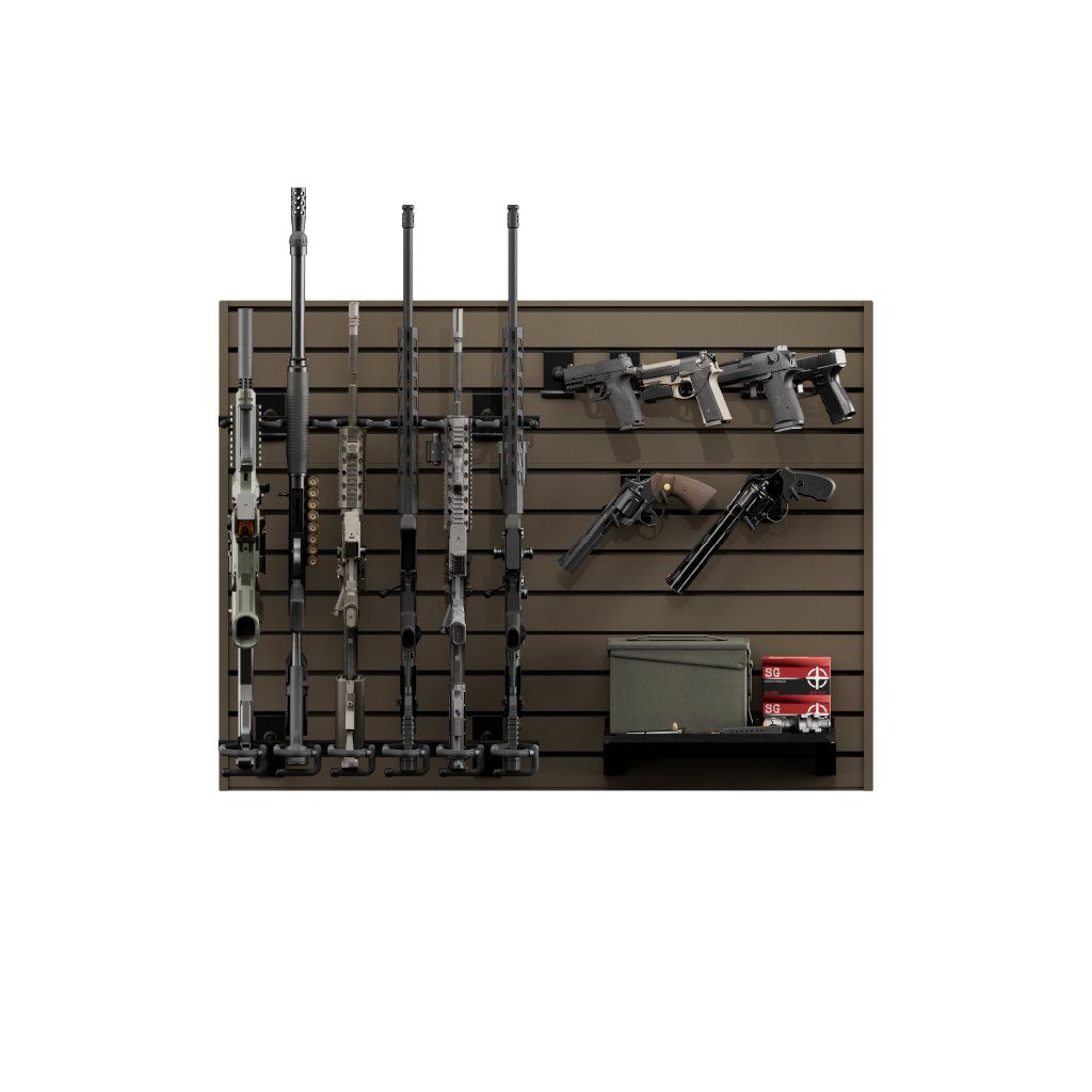 Hold Up Displays Gun Wall Bundle for 6 rifles and 6 pistols Black HD90 FDE