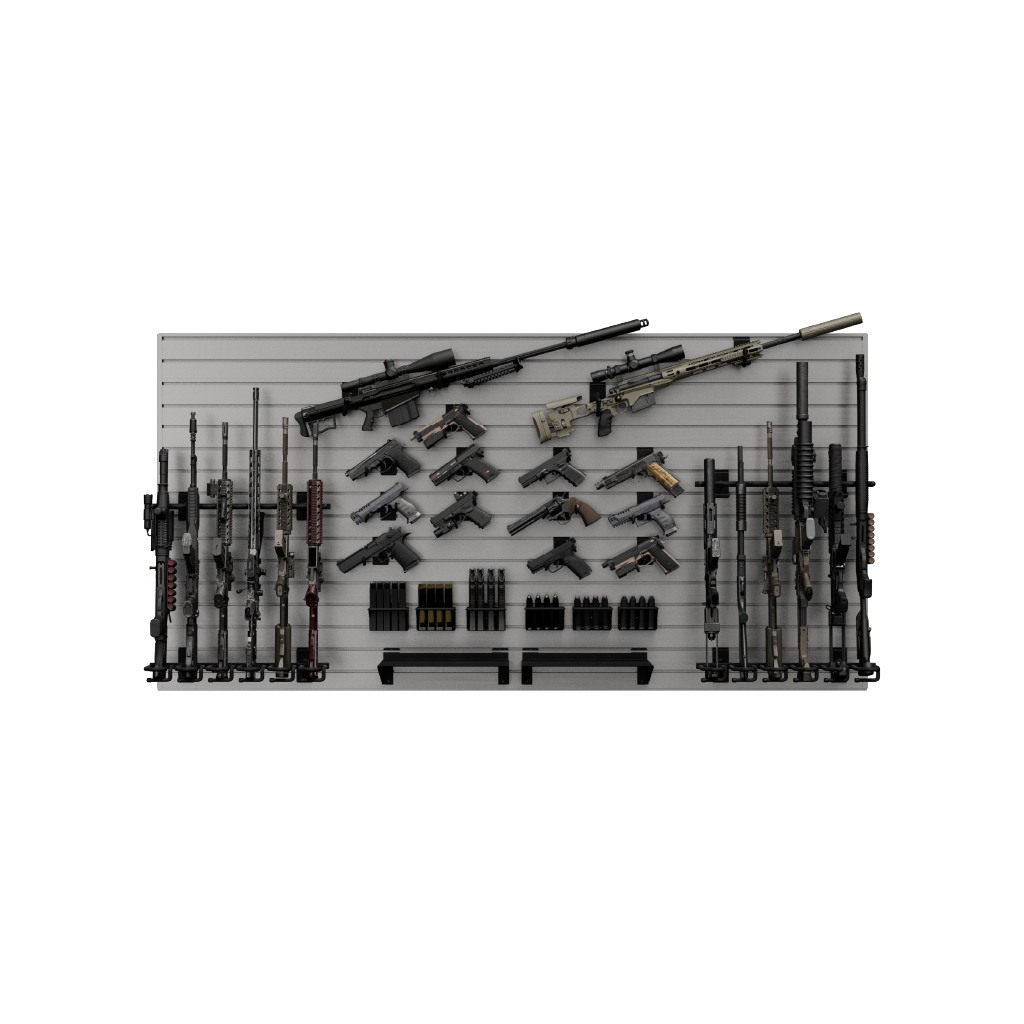 Hold up Displays Tactical Wall Display Package HD107 Light Silver