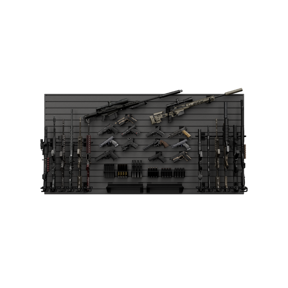 Hold up Displays Tactical Wall Display Package HD107 Gunmetal