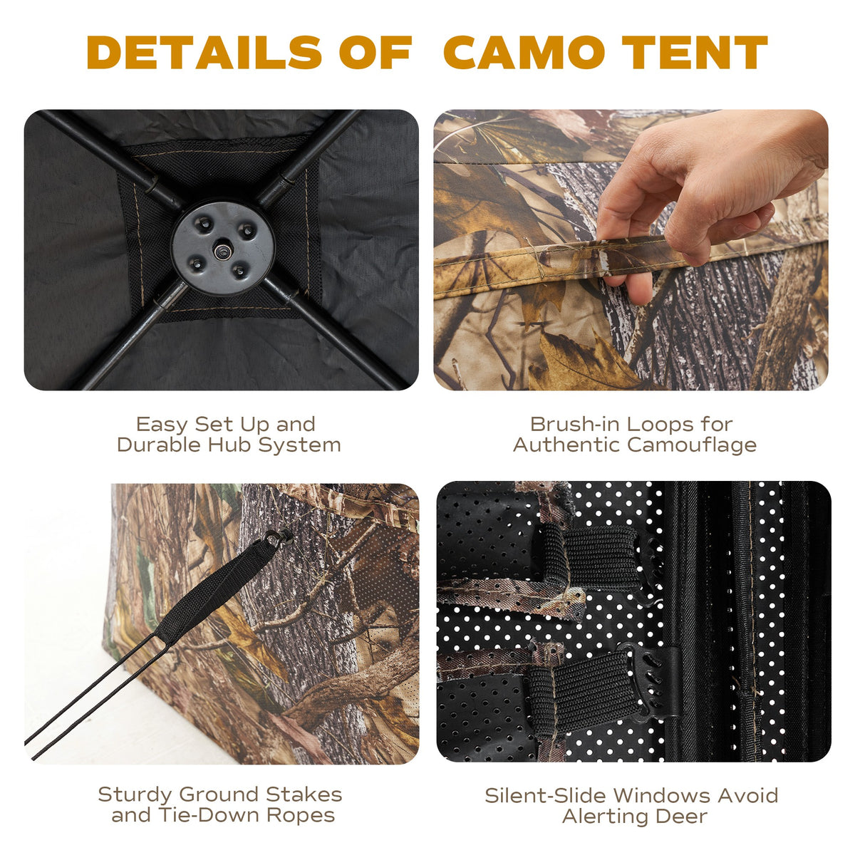 RPNB HGB-1 Hunting Blind One-Way 270 Degree See Through 2-3 Person Portable Pop-Up Details