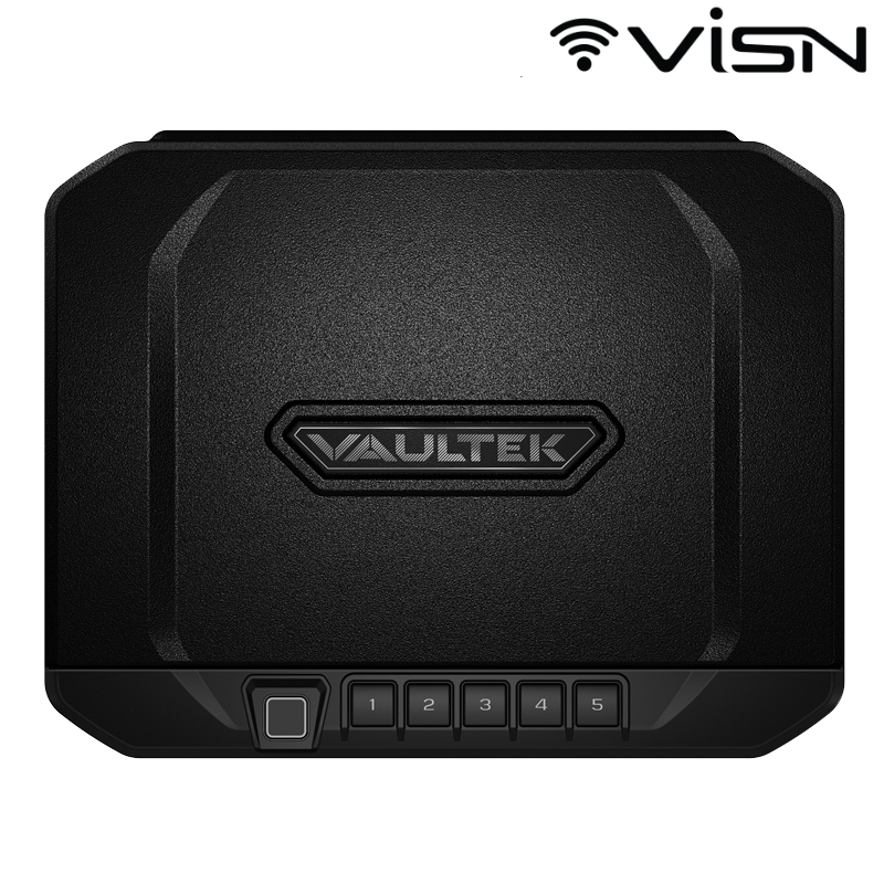 Vaultek NV20i 20 Series ViSN Biometric Handgun Safe ViSN Logo in top right corner