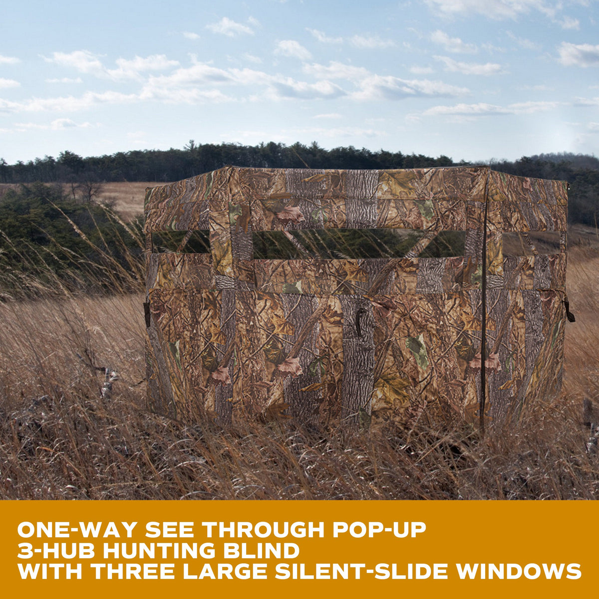 RPNB HGB-5 3-Hub Camouflage Ground Hunting Blind One-Way See Through Hidden In the Grass