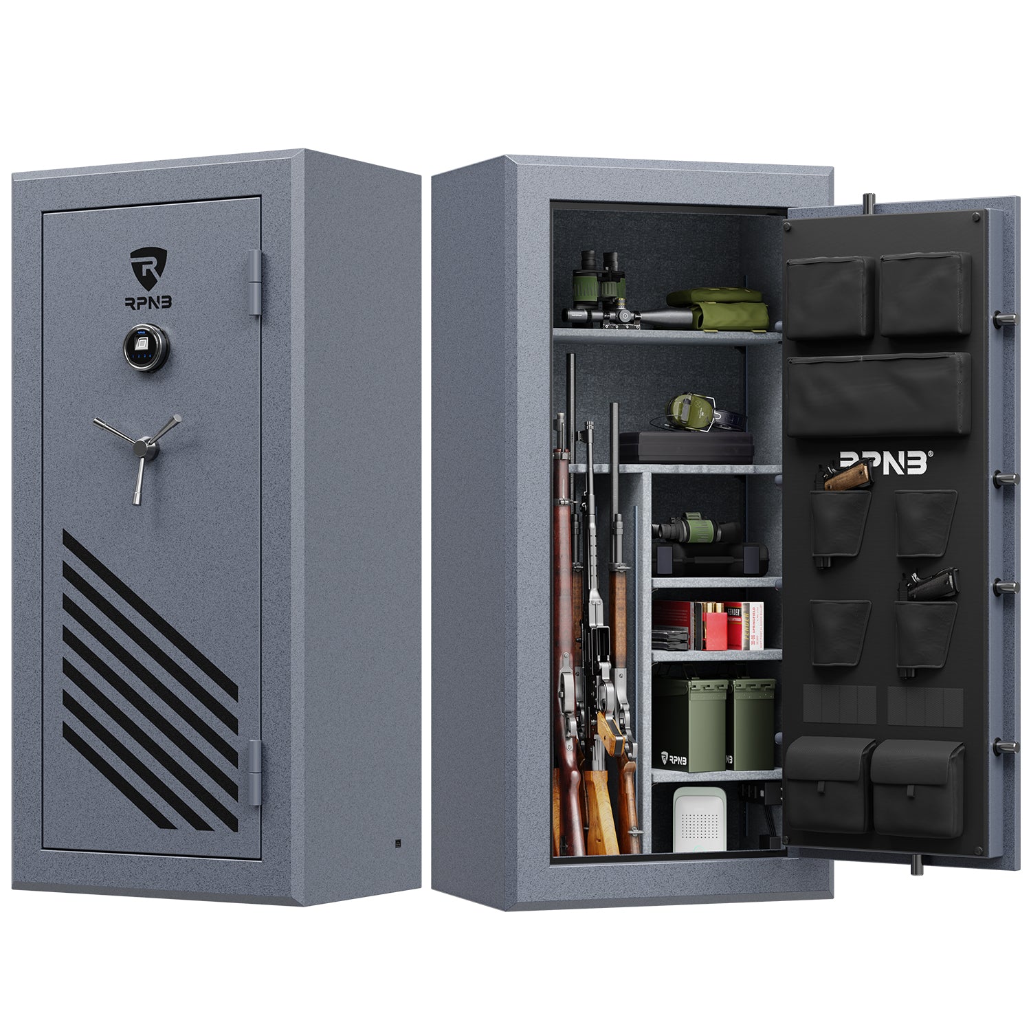RPNB RPFS30-G 30 Gun Fireproof Biometric Gun Safe Grey - Safe and Vault ...