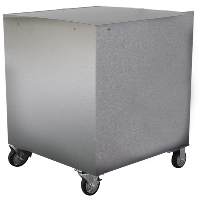 Kingsley 34-9660 CollectionPoint 38" Aluminum Rolling Collection Bin with Lid