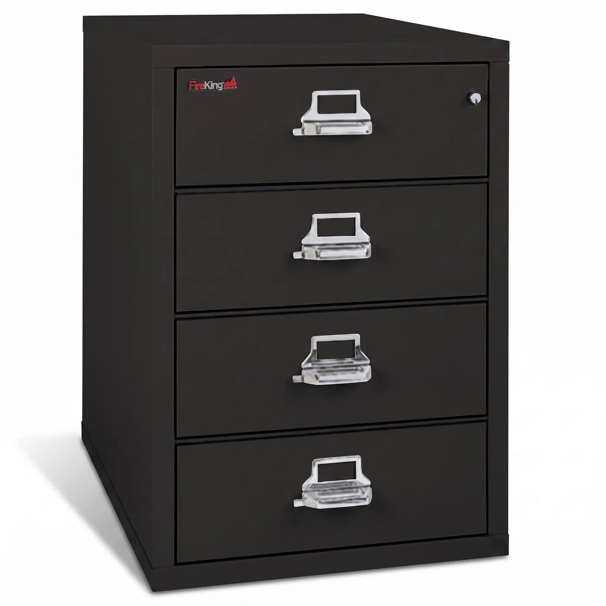 FireKing 4-2536-C 4 Drawer Card & Note Fireproof File Cabinet Black