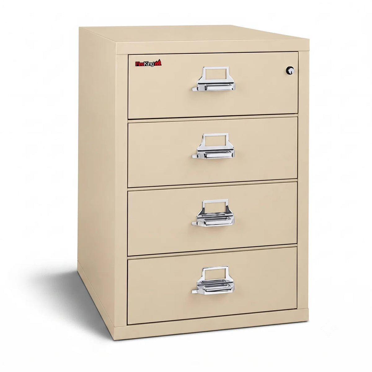 FireKing 4-2536-C 4 Drawer Card & Note Fireproof File Cabinet Parchment