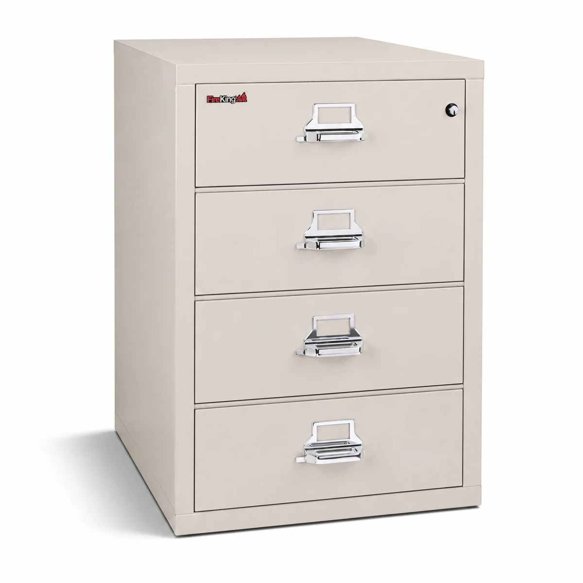 FireKing 4-2536-C 4 Drawer Card & Note Fireproof File Cabinet Platinum