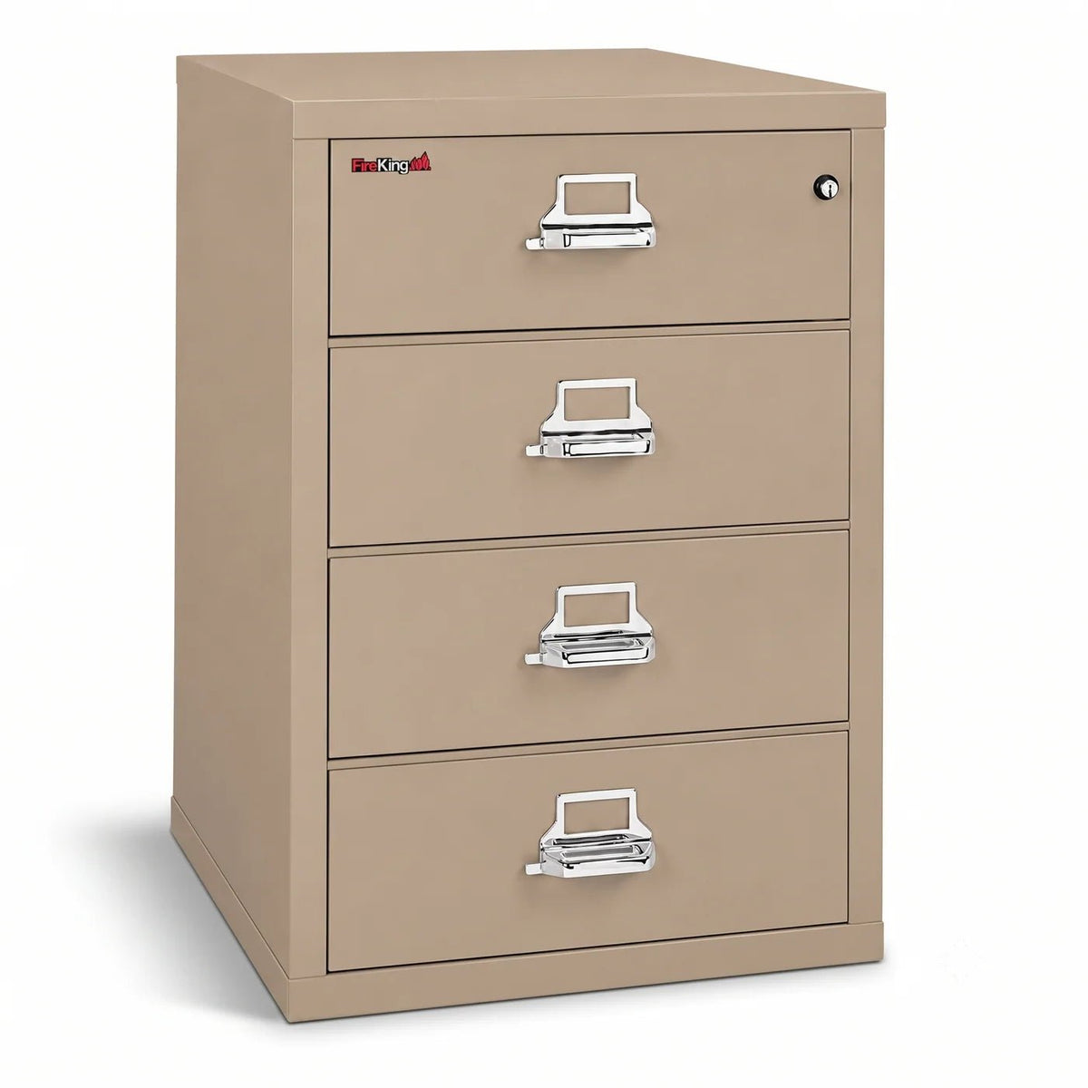 FireKing 4-2536-C 4 Drawer Card & Note Fireproof File Cabinet Taupe