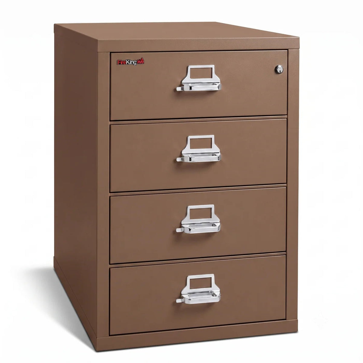 FireKing 4-2536-C 4 Drawer Card & Note Fireproof File Cabinet Tan