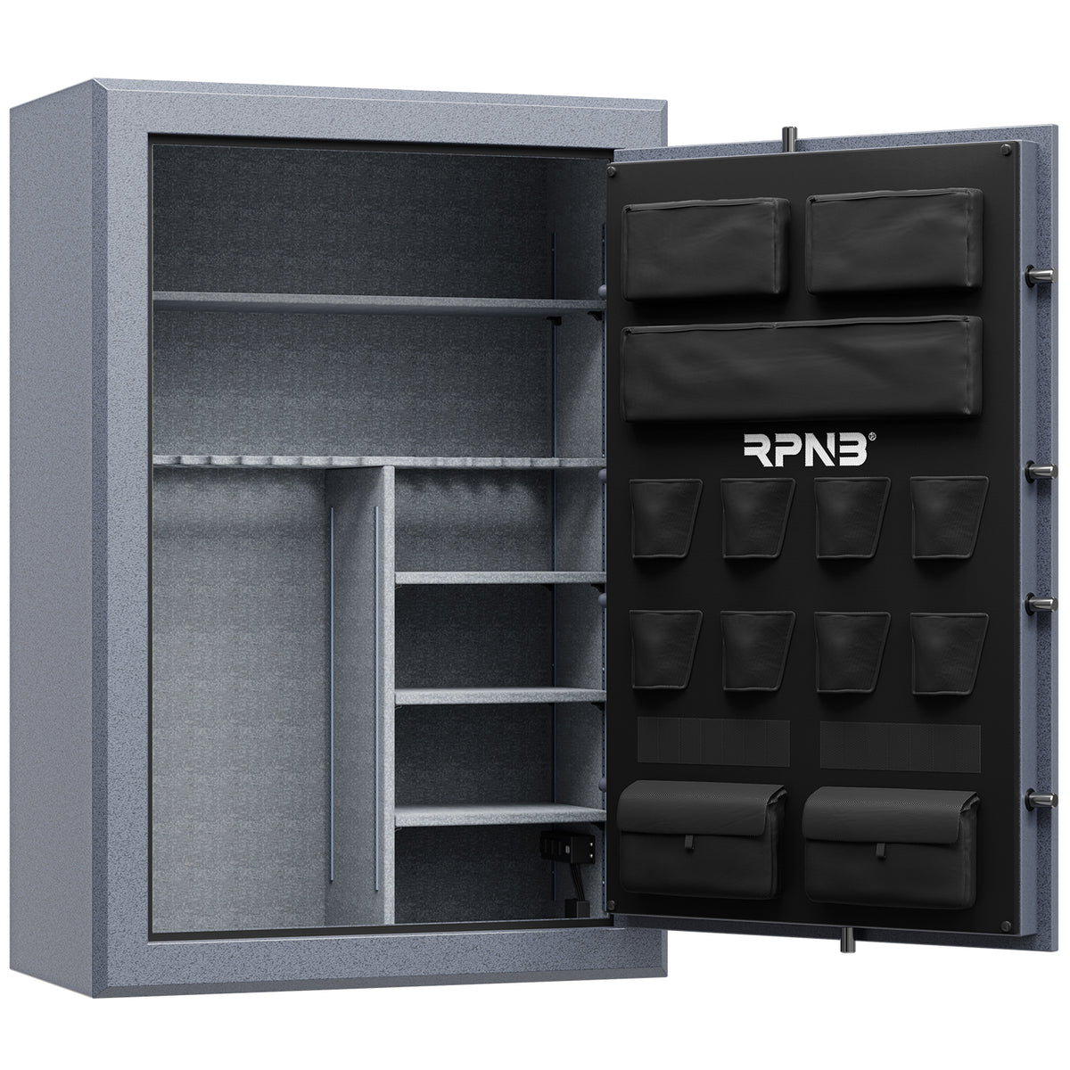 RPNB RPFS45-G 45 Gun Fireproof Biometric Gun Safe Grey Door Open Empty