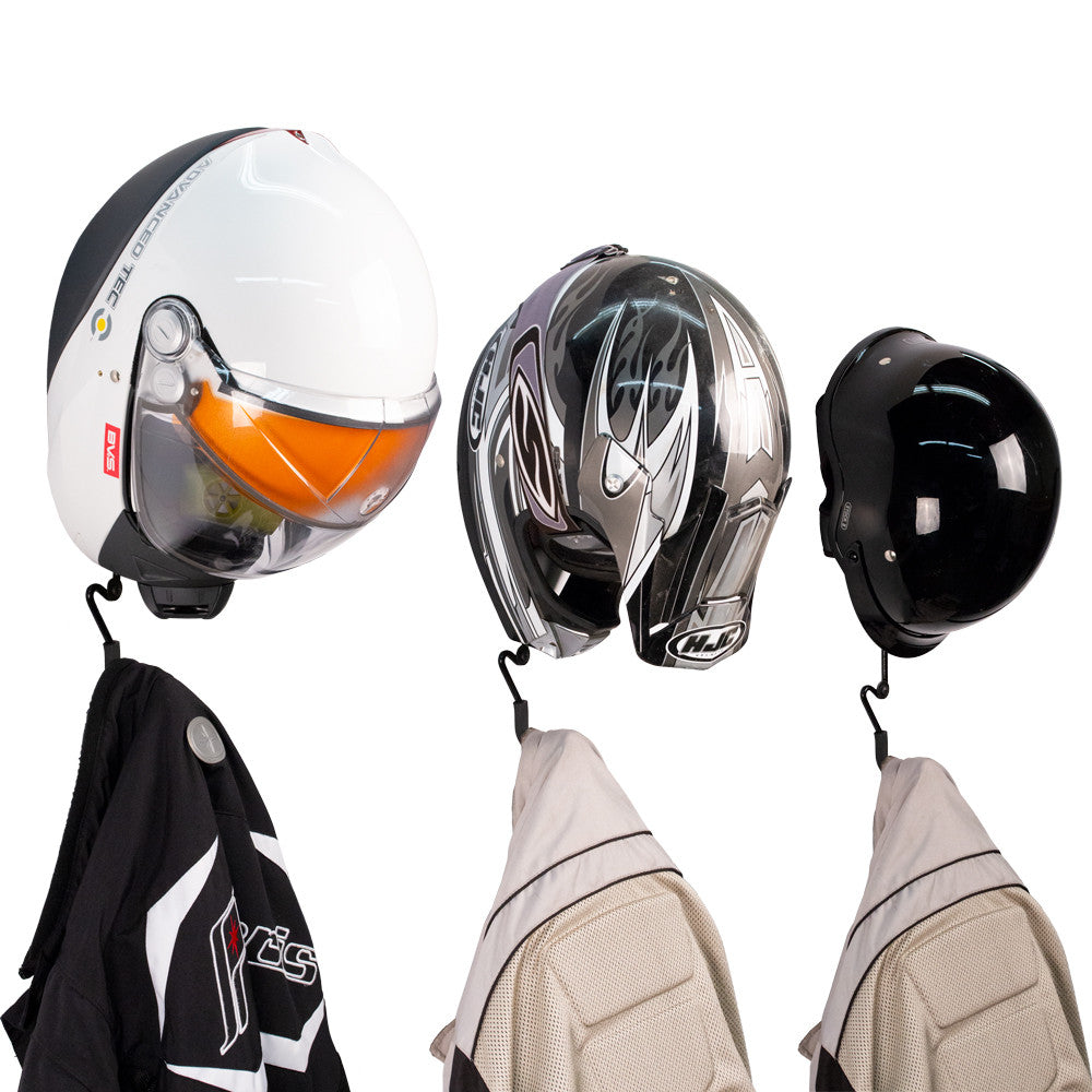 Hold Up Displays Hat/Helmet & Coat Hanger - HD20 with Helmets & Jackets
