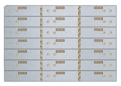 American Vault 522-21 Safe Deposit Boxes 21 Openings 3" x 10"