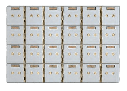 American Vault 522-24 Safe Deposit Boxes 24 Openings 5" x 5"