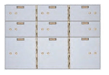 American Vault 522-9 Safe Deposit Boxes 9 Openings 6 - 5" x 10" 3 - 10" x 10"