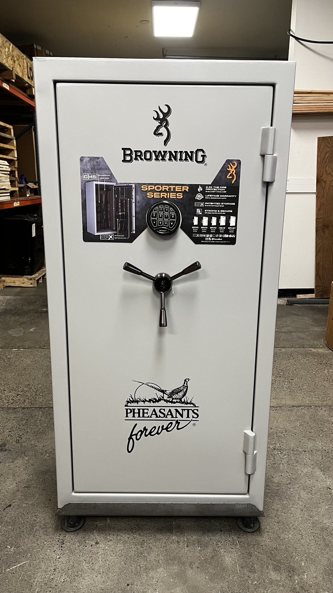 Front view of the safe, the safe comes with a digital lock. 