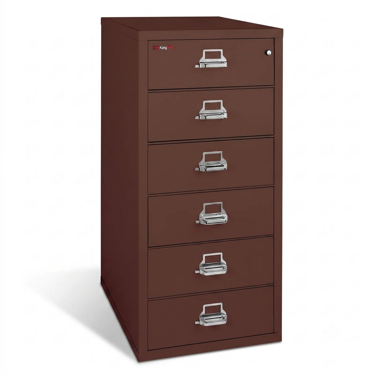 FireKing 6-2552-C 6 Drawer Card-Check-Note Fireproof File Cabinet Brown
