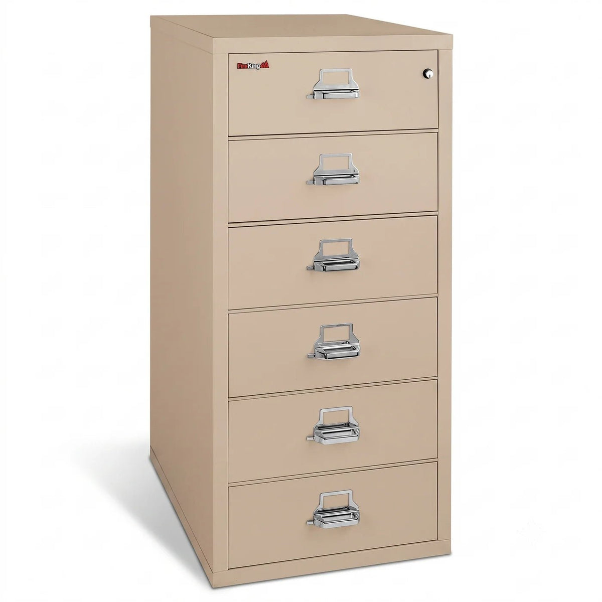 FireKing 6-2552-C 6 Drawer Card-Check-Note Fireproof File Cabinet Champagne
