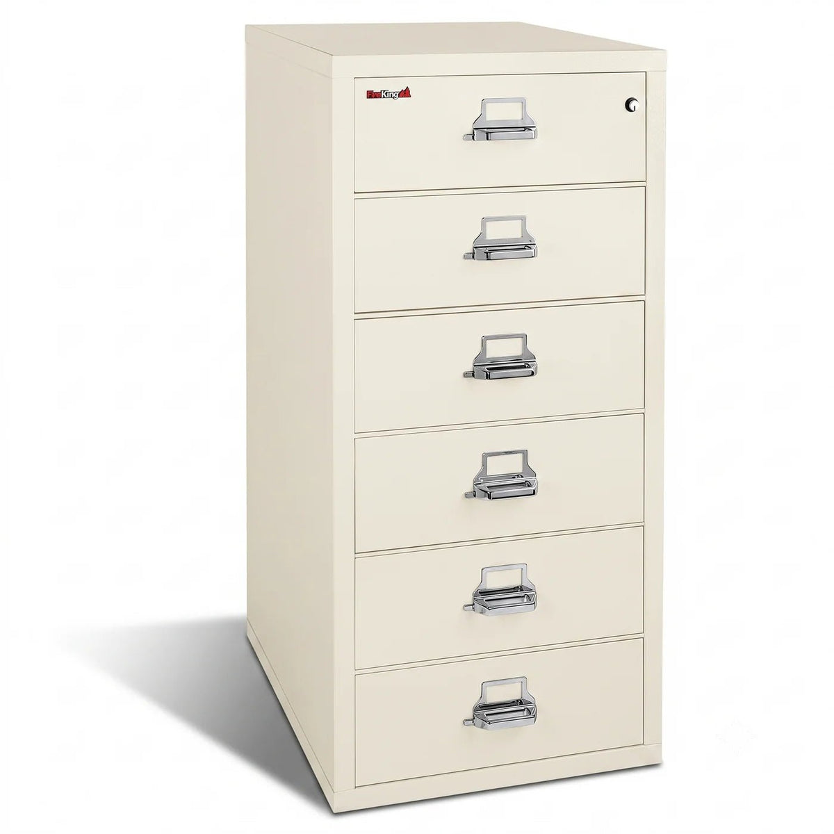 FireKing 6-2552-C 6 Drawer Card-Check-Note Fireproof File Cabinet Ivory White