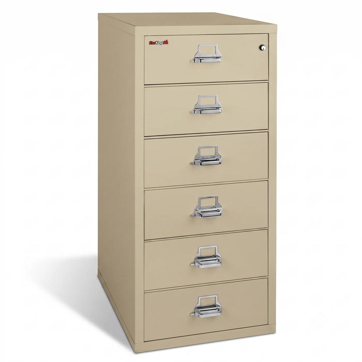 FireKing 6-2552-C 6 Drawer Card-Check-Note Fireproof File Cabinet Parchment
