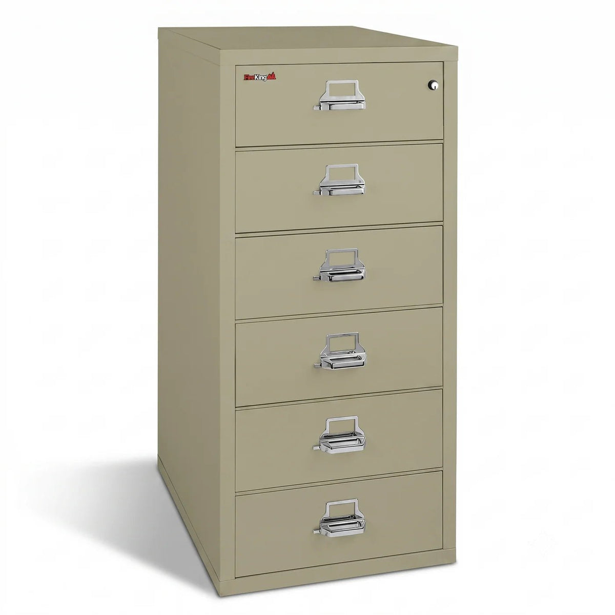 FireKing 6-2552-C 6 Drawer Card-Check-Note Fireproof File Cabinet Pewter