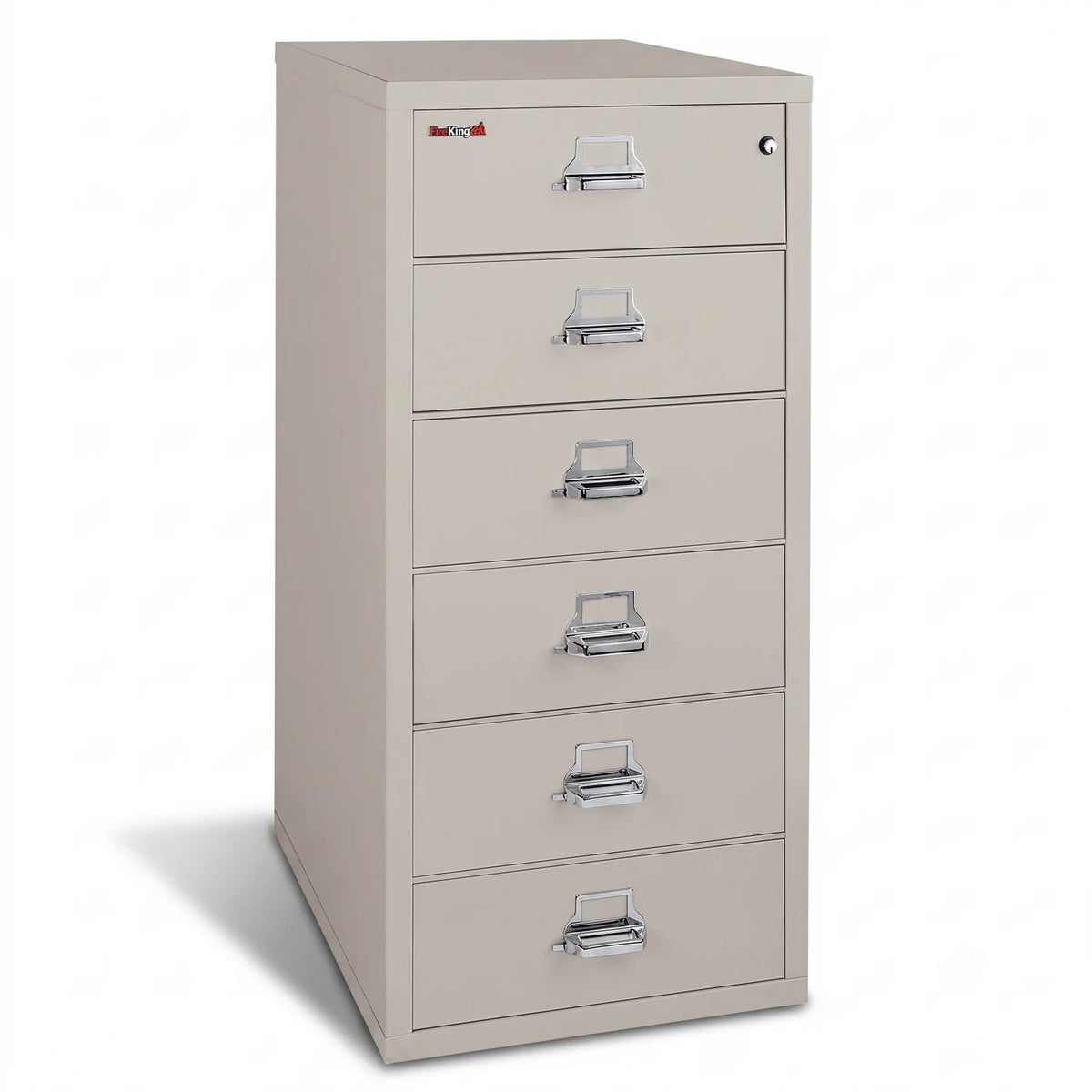 FireKing 6-2552-C 6 Drawer Card-Check-Note Fireproof File Cabinet Platinum