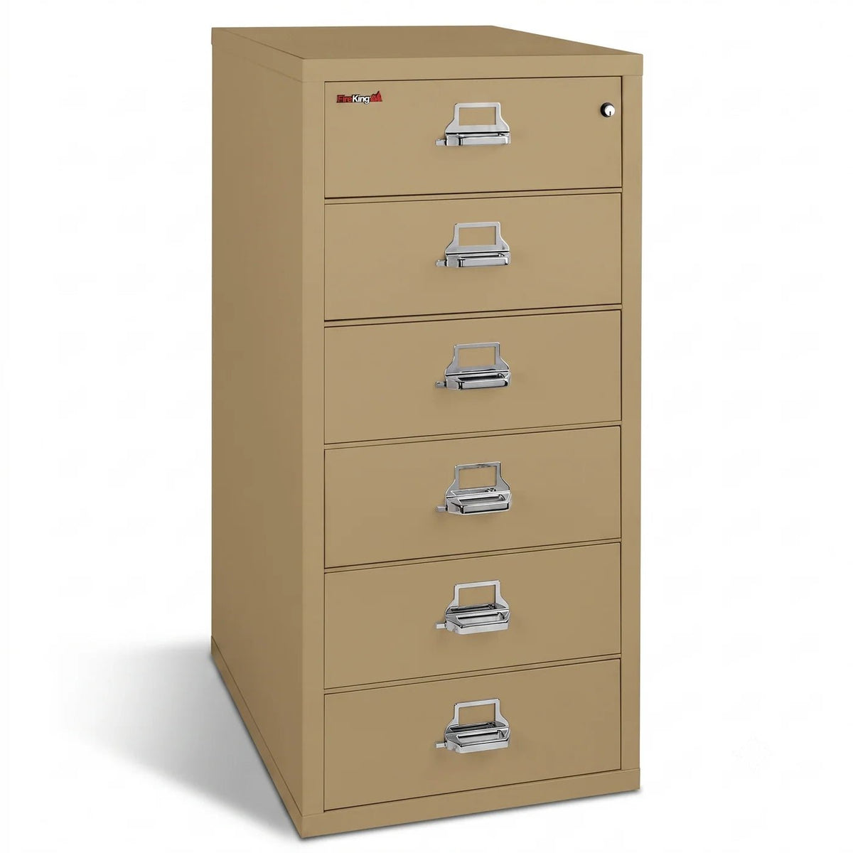 FireKing 6-2552-C 6 Drawer Card-Check-Note Fireproof File Cabinet Sand