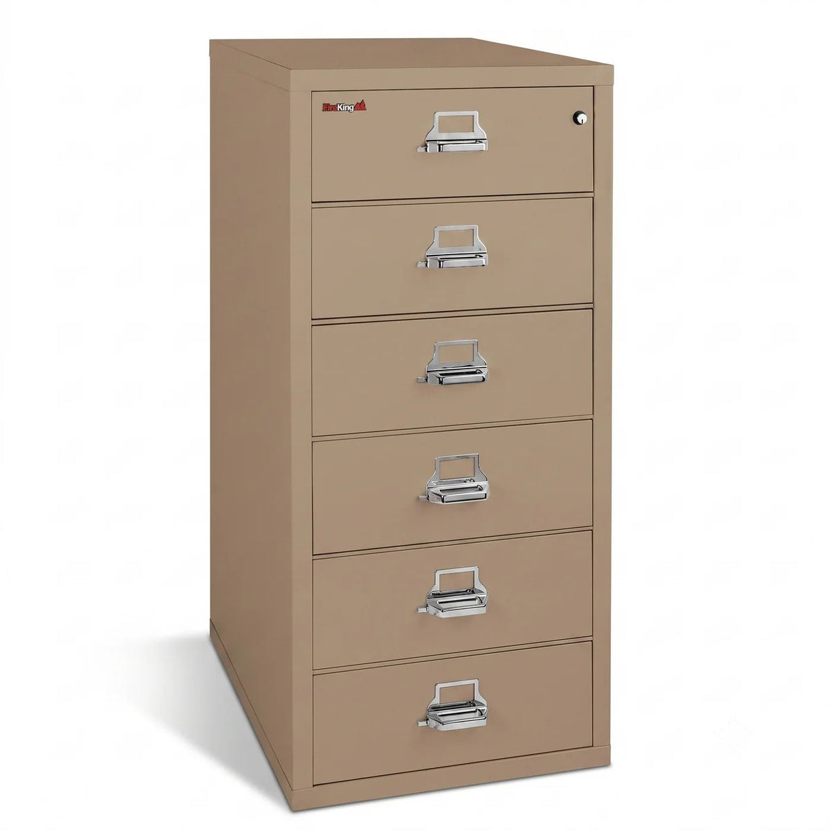 FireKing 6-2552-C 6 Drawer Card-Check-Note Fireproof File Cabinet Taupe