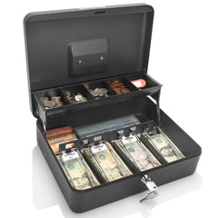 Honeywell 6213 Steel Tiered Cash Box with Key Lock - Safe and