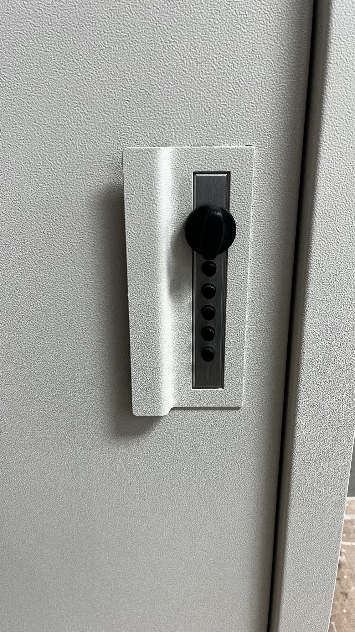 Close-up view of the Simplex lock. 