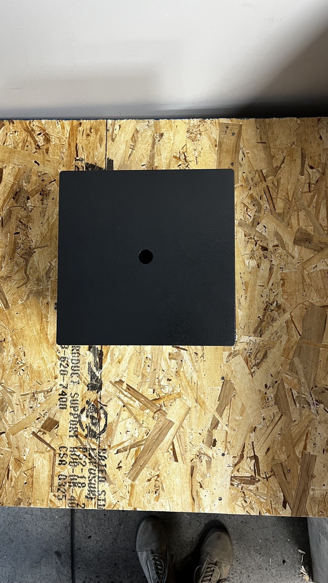 Top view of the safe with the steel cover on it. The steel cover is included. 
